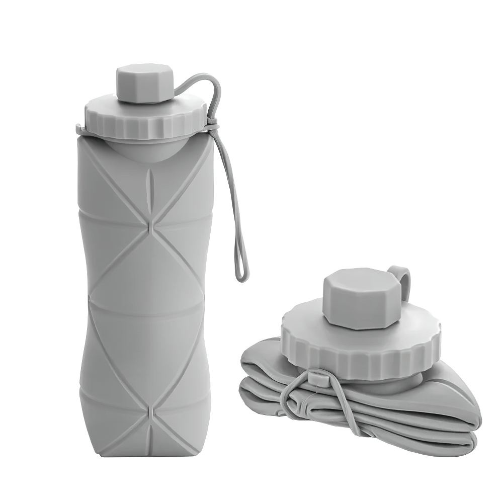 600ml Foldable Silicone Water Bottle for Gym - SF3486, portable and collapsible for travel, gym, and outdoor sports use